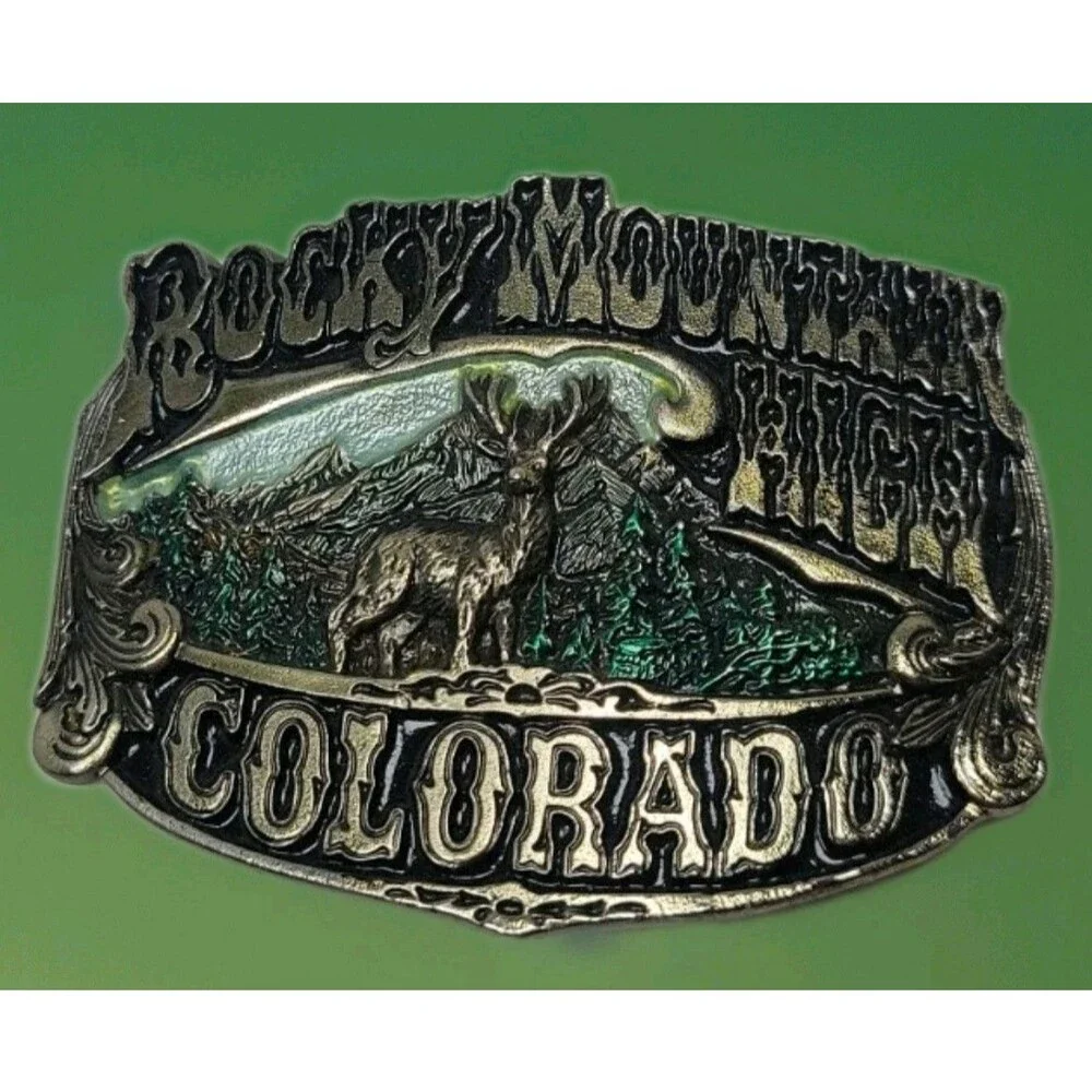 The Great American Buckle Co 1981 Rocky Mountain High Colorado Belt Buckle Color